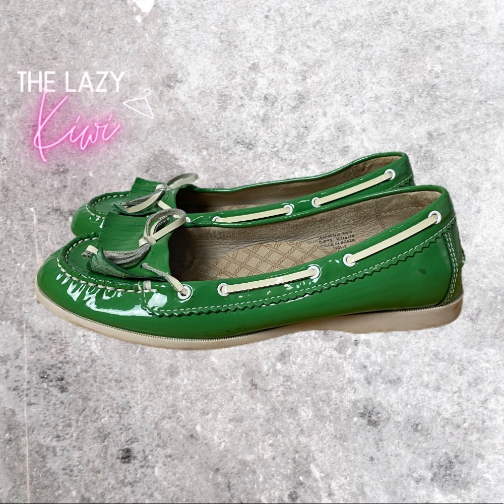 LL BEAN Loafer Slides Green Size 8.5